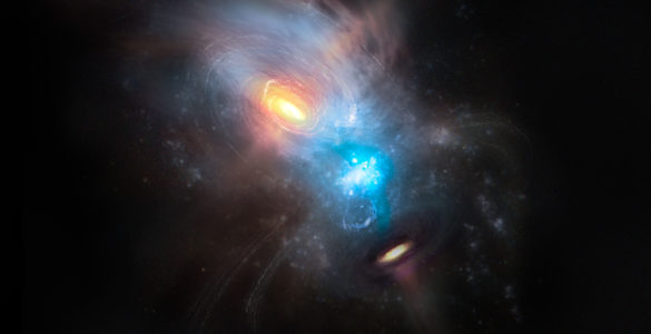 Artist impression of the merging galaxy NGC 6240