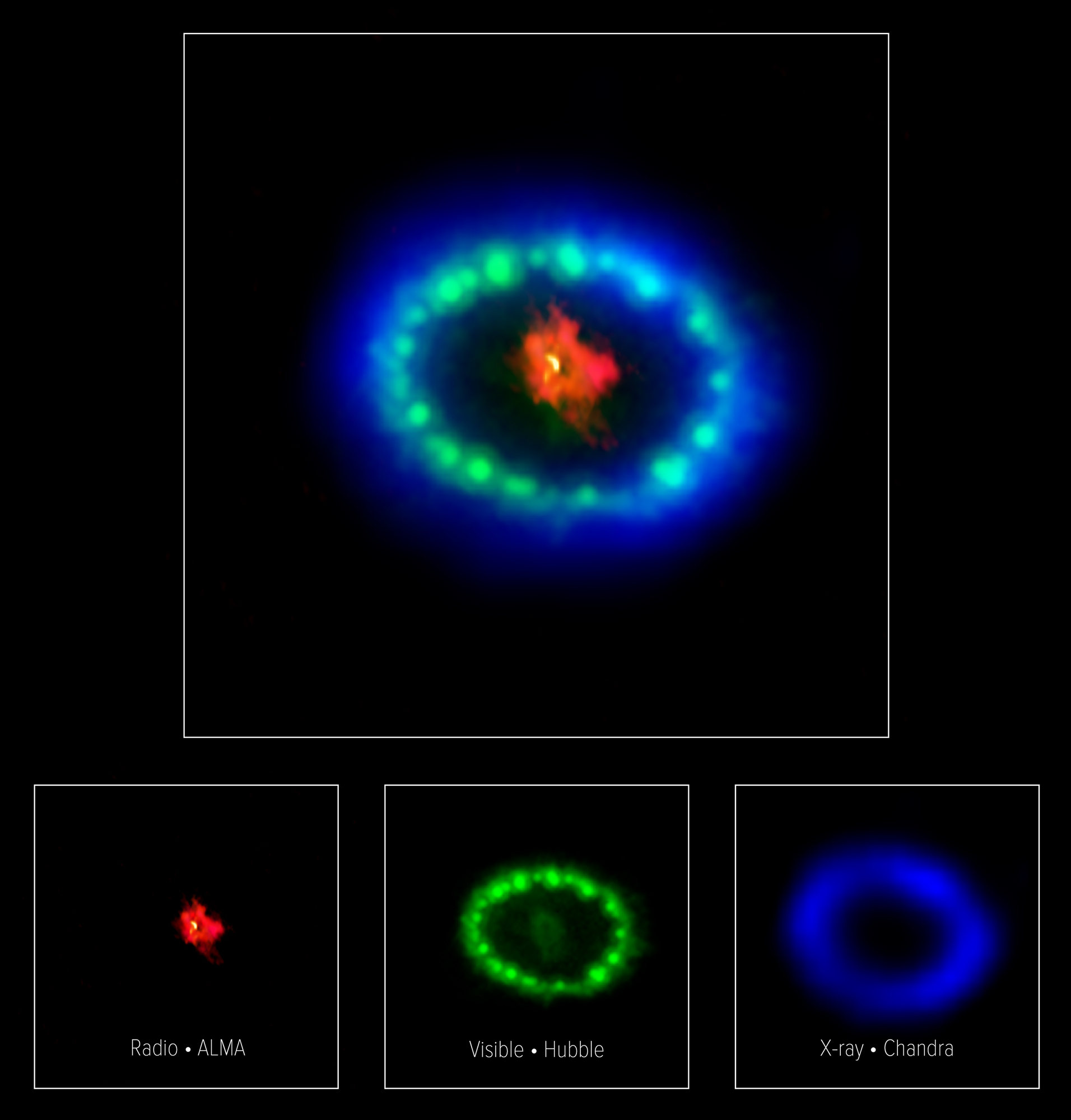 Multiwavelength image of Supernova 1987A