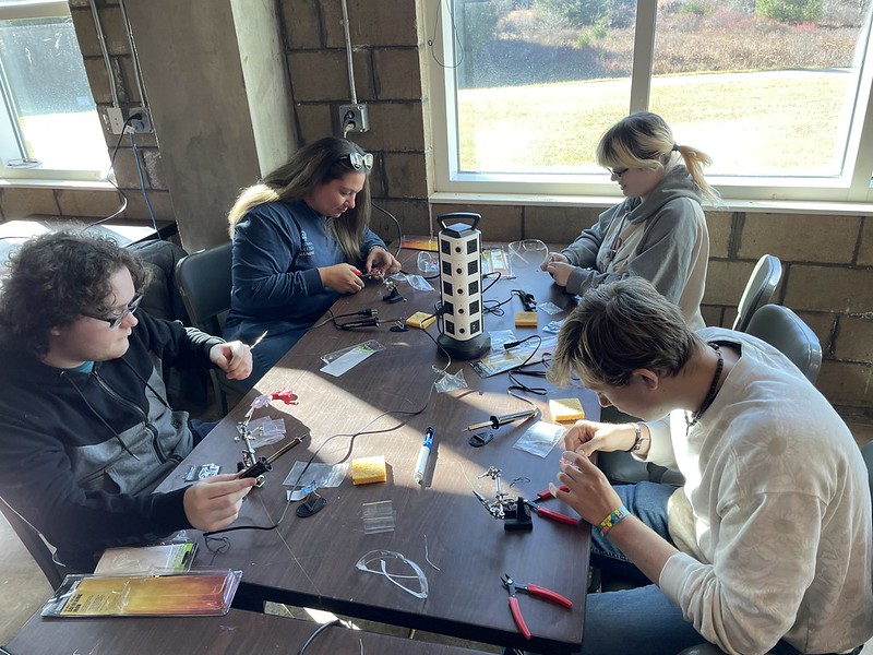 Students Building Crystal Radios